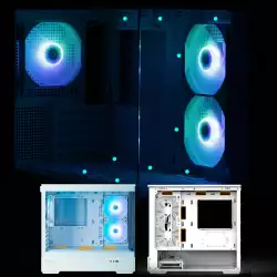 Zalman кутия Case mATX - P30 White - aRGB, Tempered Glass