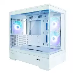 Zalman кутия Case mATX - P30 White - aRGB, Tempered Glass