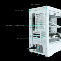 Zalman кутия Case mATX - P30 White - aRGB, Tempered Glass