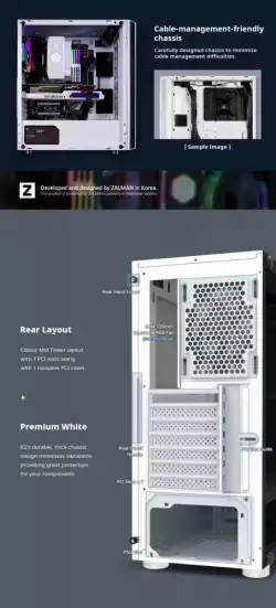 Zalman кутия за компютър Case ATX - R2 WHITE