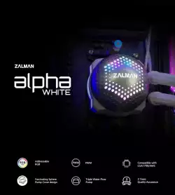 Zalman водно охлаждане Water Cooling ALPHA 28 WHITE - Addressable RGB - LGA1700/AM5