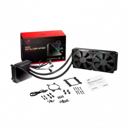 ASUS ROG Ryujin 240 all-in-one liquid CPU cooler with color OLED Aura Sync RGB and Noctua iPPC 2000 PWM 120mm radiator fan