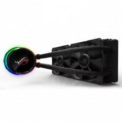 ASUS ROG RYUO 240 all in one liquid CPU cooler color OLED Aura Sync ROG 240mm fan