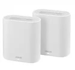 Asus Business Mesh WiFi system, ExpertWiFi EBM68 2PK, AX7800, Tri-Band, Quad-Core 1.7GHz CPU, 256MB/1GB Flash/RAM, 2.5G port, OFDMA, Beamforming, 8 SSIDs, customize guest portal, Commercial-Grade Network Security & VPN, wall mounting,White                          