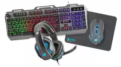 Fury Gaming combo set 4in1, Thunderjet keyboard + Mouse + Headphones + Mousepad, US layout