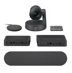 Logitech Rally Conference Solution, Rally Speaker, Rally Mic Pod, Ultra HD 4K 30 fps, Up To 10 Seats, Motorized PTZ Camera, RightSight, RightLight, RightSound, 15x HD Zoom, Autofocus, Black