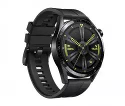 Каишка за часовник Huawei Watch GT 3 46mm, Active Jupiter-B29S, 1.43", Amoled, 466x466, PPI 326, 4GB, Bluetooth 5.2 supports BLE/BR/EDR, 5ATM, NFC, GPS, Battery 455 maAh, Black Fluoroelastomer Strap