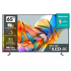 Телевизор Hisense 65" U6KQ, 4K Ultra HD 3840x2160, ULED, Quantum Dot, 60Hz, IPS, HDR 10+, HLG, Dolby Vision IQ, Dolby Atmos, Smart TV, WiFi 5GHz, WiFi Direct, BT, Anyview Cast, 3xHDMI, 2xUSB, LAN, CI+, DVB-T2/C/S2, Black