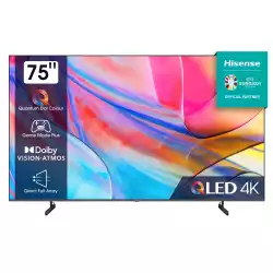 Телевизор Hisense 75" A7KQ, 4K Ultra HD 3840x2160, QLED, FALD, Quantum Dot, HDR 10+, HLG, Dolby Vision, Dolby Atmos, Smart TV, WiFi 5GHz, WiFi Direct, BT, Anyview Cast, 3xHDMI, 2xUSB, LAN, CI+, DVB-T2/C/S2, Dark Grey