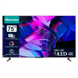 Телевизор Hisense 75" U7KQ, 4K Ultra HD 3840x2160, ULED, FALD, Quantum Dot, 144Hz, IPS, HDR 10+, HLG, Dolby Vision IQ, Dolby Atmos, Smart TV, WiFi 5GHz, WiFi Direct, BT, Anyview Cast, 4xHDMI, 2xUSB, LAN, CI+, DVB-T2/C/S2, Black