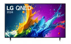 Телевизор LG 43QNED80T3A, 43&quot; 4K QNED HDR Smart TV, 3840x2160, DVB-T2/C/S2, Alpha 5 AI 4K Gen7, HDR 10 PRO, webOS 24 ThinQ, 4K Upscaling, WiFi 5, Voice Controll, Bluetooth 5.1, AirPlay 2, LAN, CI, HDMI, SPDIF, 2 pole Stand , Titan                          