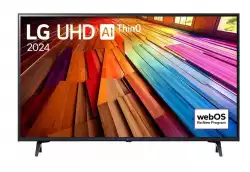 Телевизор LG 43UT80003LA, 43" 4K UltraHD TV 4K (3840 x 2160), DVB-T2/C/S2, webOS 24 Smart TV, ThinQ AI, Alpha 5 AI 4K Gen7, WiFi, HDR10 pro, HLG, ALLM/HGiG, AI Upscaling, AI Sound(Virtual 9.1.2 Up-mix), AirPlay, Quick Card, HDMI eARC, CI, LAN, USB, Bluetooth, 2 Po