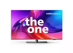 Телевизор Philips 50PUS8818/12, 50" THE ONE, UHD 4K LED, 120 Hz, 3840x2160, DVB-T/T2/T2-HD/C/S/S2, Ambilight 3, HDR10+, Google TV, Dolby Vision/Atmos, Quad Core with Al, Swivel stand, 90% DCI/P3, 16GB, VRR FreeSync, BT5.0, HDMI 2.1, 2xUSB, Cl+, 802.11ac, Lan, 40W