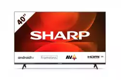 Телевизор Sharp 40FH2EA, 40" LED Android TV, FULL HD 1920x1080 Frameless, DVB-T/T2/C/S/S2, Active Motion 400, 1 000 000:1, Speaker 2x8W, Dolby Digital, Dolby AC-4, Google Assistant, Chromecast Built-in, 2xHDMI, CI+, USB, Wi-Fi, BT, LAN, Video/Audio input (3 x RCA)