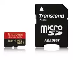 Transcend 16GB micro SDHC UHS-I Ultimate (with adapter, Class 10)                          