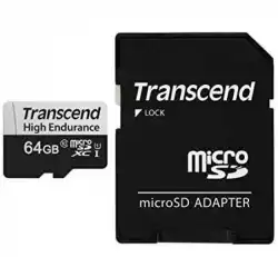 Transcend 64GB micro SD w/ adapter U1, High Endurance