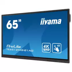 Дисплей IIYAMA TE6512MIS-B3AG, 65" IPS Panel, Anti-Glare, 16:9, 3840x2160, 400cd/m2, 1200:1, 8ms, PureTouch-IR, VGA, 3x HDMI, USB-C, 5x USB, RS232c, LAN, IR, SPDIF, HDMI Out, Speakers, WiFi, Quad core A55, 8GB RAM, 64GB, OPS Slot, Bluetooth, Android 11, VESA, Black