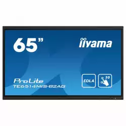 Дисплей IIYAMA TE6514MIS-B2AG, 65" VA Panel, AntiGlare, 16:9, 3840x2160, 435cd/m2, 4000:1, 6.5ms, PureTouch-IR+, DP, 4x HDMI, 2x USB-C, RS232, LAN, IR, HDMI Out, SPDIF, 4x USB, Android 13 OS, Google EDLA Certified, iiWare 12E, WiFi, BT, 24/7, 8GB, 64GB, OPS Slot, VESA, Black