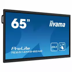 Дисплей IIYAMA TE6514MIS-B2AG, 65" VA Panel, AntiGlare, 16:9, 3840x2160, 435cd/m2, 4000:1, 6.5ms, PureTouch-IR+, DP, 4x HDMI, 2x USB-C, RS232, LAN, IR, HDMI Out, SPDIF, 4x USB, Android 13 OS, Google EDLA Certified, iiWare 12E, WiFi, BT, 24/7, 8GB, 64GB, OPS Slot, VESA, Black