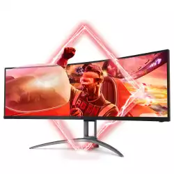 Геймърски Монитор AOC AG493QCX 49 inch WLED Gaming Monitor, Adaptive-sync, 144Hz, 1 ms, VA Panel, Curved, 3840x1080 32:9, 400cd/m2, 3000:1, 2xHDMI, 2xDisplayport, 3x USB, Speakers, Height Adjust, Swivel, VESA, Vesa Certified DisplayHDR 400, PxP (PIP, PBP)