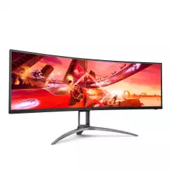 Геймърски Монитор AOC AG493QCX 49 inch WLED Gaming Monitor, Adaptive-sync, 144Hz, 1 ms, VA Panel, Curved, 3840x1080 32:9, 400cd/m2, 3000:1, 2xHDMI, 2xDisplayport, 3x USB, Speakers, Height Adjust, Swivel, VESA, Vesa Certified DisplayHDR 400, PxP (PIP, PBP)