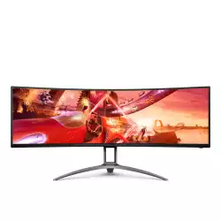 Геймърски Монитор AOC AG493QCX 49 inch WLED Gaming Monitor, Adaptive-sync, 144Hz, 1 ms, VA Panel, Curved, 3840x1080 32:9, 400cd/m2, 3000:1, 2xHDMI, 2xDisplayport, 3x USB, Speakers, Height Adjust, Swivel, VESA, Vesa Certified DisplayHDR 400, PxP (PIP, PBP)