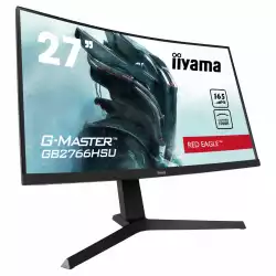 Геймърски Монитор IIYAMA GB2766HSU-B1 27 inch Game monitor, Curved, VA LED Panel, 1920x1080, 2xHDMI, Displayport, USB, 165Hz, 1ms, 250cd/m2, Flickerfree, speakers, Height adjustment                          