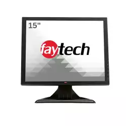 Индустриален Тъч Монитор FAYTECH 1010502332 FT15TMB 15 inch 5-Wire Resistive, 4:3 1280x768, 300cd/m2, 700:1, Anti Glare, 3H, -10 ~+60, VGA, HDMI, DisplayPort, 12V DC-in, PC-Audio, VESA, Black