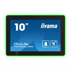 Компютър IIYAMA TW1025LASC-B1PNR, 10.1" Edge to edge glass, PCAP touch, IPS LED panel, 16:10, 1280 x 800, 450cd/m2, 1000:1, 25ms, Android 12, Rockchip RK3399, 4GB, 32GB, WiFi, BT, NFC, RFID, 3x USB, LAN, Mic, PoE, Webcam, SD card slot, RGB Led lightbar, 24/7, Portrait, Face-Up, VESA