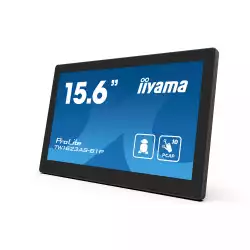 Компютър IIYAMA TW1623AS-B1P, Touch Panel PC, 15.6", IPS panel, FHD 1920x1080, 16:9, 450cd/m2, 1000:1, 30ms, Edge to edge glass, PCAP touch, HDMI, LAN, 3x USB, Speakers, Mic, PoE, Android 13 OS, RK3568, 4GB, 32GB, WiFi, BT, SD card slot, 24/7, Portrait, Face Up, VESA 100, Black