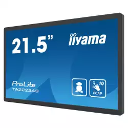 Компютър IIYAMA TW2223AS-B2, Touch Panel PC, 21.5", VA panel, FHD 1920x1080, 16:9, 400cd/m2, 3000:1, 18ms, Edge to edge glass, PCAP touch, HDMI, LAN, 5x USB, Speakers, Mic, Android 12 OS, RK3399, 4GB, 32GB, WiFi, BT, SD card slot, 24/7, Portrait, Face Up, VESA 100, Black