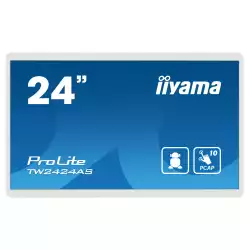 Компютър IIYAMA TW2424AS-W1, 23.8", Touch Panel PC, 10 points Projective capacitive, IPS Panel, AG, 16:9, 1920x1080, 250cd/m2, 1000:1, 14ms, Android 12 with GMS, Rockchip RK3399, 4GB, 32GB, WiFi, BT, 24/7, HDMI, USB-C, 3x USB, LAN, Speakers, Portrait, Face up, VESA 100, White