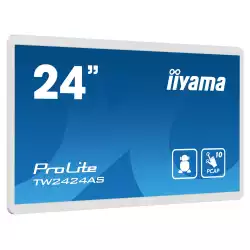 Компютър IIYAMA TW2424AS-W1, 23.8", Touch Panel PC, 10 points Projective capacitive, IPS Panel, AG, 16:9, 1920x1080, 250cd/m2, 1000:1, 14ms, Android 12 with GMS, Rockchip RK3399, 4GB, 32GB, WiFi, BT, 24/7, HDMI, USB-C, 3x USB, LAN, Speakers, Portrait, Face up, VESA 100, White