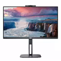 Монитор AOC 24V5CW/BK 23.8 inch IPS Panel, 1920x1080, 16:9, 4ms, 300cd/m2, 1000:1, 20M:1, Anti Glare, 3H, 3-sided frameless, FreeSync, Flicker-free, Low blue light, HDMI, 2MP Windows Hello webcam, DisplayPort, USB-C, Power Delivery 65W, 4x USB 3.2, Tilt, HAS, Swivel, Pivot, VESA 100, Black