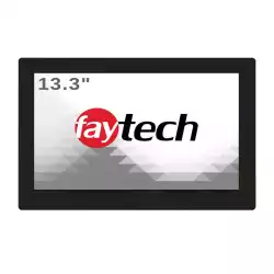 Монитор Faytech 1010502419 FT133TMCAPOFHBOB, 13.3" Open Frame Capacitive Touch Monitor, Optically bonded, AG, 7H, PCAP 10-point multi touch, 24/7, IP65 Front / IP40 Back, 1920x1080, 1000 cd/m2, 800:1, 15ms, HDMI, DP, VGA, Serial, 12V DC-In, VESA 100, 8 clamps support, Black