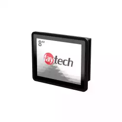 Монитор Faytech 4010077701 FT08TMCAPOB, 8", Optically bonded, 10- Finger-Multi Touch Capacitive, 4:3, 1024 x 768, 350cd/m2, 800:1, AG, 7H, VGA, HDMI, DP, USB-B, PC-Audio, 12V DC-In, IP 65 front / IP40 back, Speakers, 24/7, VESA, Black