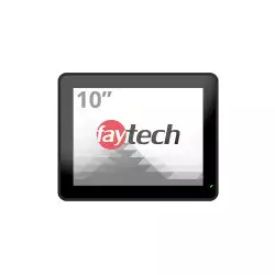 Монитор Faytech 4010077702 FT10TMCAPOB, 9.7", Optically bonded, 10- Finger-Multi Touch Capacitive, 4:3, 1024 x 768, 300cd/m2, 800:1, AG, 7H, VGA, HDMI, DP, USB-B, PC-Audio, 12V DC-In, IP 65 front / IP40 back, Speakers, 24/7, VESA, 4 x Clamp support, Black