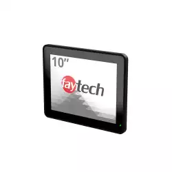 Монитор Faytech 4010077702 FT10TMCAPOB, 9.7", Optically bonded, 10- Finger-Multi Touch Capacitive, 4:3, 1024 x 768, 300cd/m2, 800:1, AG, 7H, VGA, HDMI, DP, USB-B, PC-Audio, 12V DC-In, IP 65 front / IP40 back, Speakers, 24/7, VESA, 4 x Clamp support, Black