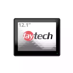 Монитор Faytech 4010077704 FT121TMCAPOB, 12.1", Optically bonded, 10-Finger-Multi Touch Capacitive, 4:3, 1024 x 768, 500cd/m2, 700:1, AG, 7H, VGA, HDMI, DP, USB-B, PC-Audio, 12V DC-In, IP 65 front / IP40 back, Speakers, 24/7, VESA, 6 x Clamp support, Black