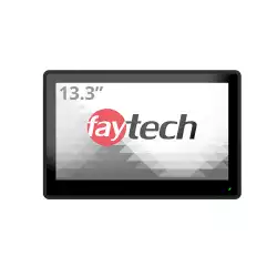 Монитор Faytech 4010077705 FT133TMCAPOB, 13.3", Optically bonded, 10-Finger-Multi Touch Capacitive, 16:9, 1920 x 1080, 300cd/m2, 800:1, AG, 7H, VGA, HDMI, DP, USB-B, PC-Audio, 12V DC-In, IP 65 front / IP40 back, Speakers, 24/7, VESA, 4 x Clamp support, Black