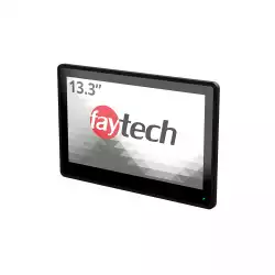 Монитор Faytech 4010077705 FT133TMCAPOB, 13.3", Optically bonded, 10-Finger-Multi Touch Capacitive, 16:9, 1920 x 1080, 300cd/m2, 800:1, AG, 7H, VGA, HDMI, DP, USB-B, PC-Audio, 12V DC-In, IP 65 front / IP40 back, Speakers, 24/7, VESA, 4 x Clamp support, Black