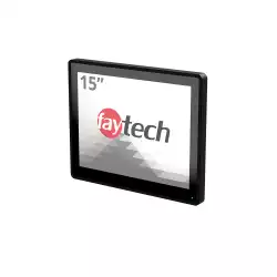 Монитор Faytech 4010077706 FT15TMCAPOB, 15", Optically bonded, 10-Finger-Multi Touch Capacitive, 4:3, 1024 x 768, 420cd/m2, 800:1, AG, 7H, VGA, HDMI, DP, USB-B, PC-Audio, 12V DC-In, IP 65 front / IP40 back, Speakers, 24/7, VESA, 6 x Clamp support, Black