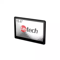 Монитор Faytech 4010077707 FT156TMCAPOB, 15.6", Optically bonded, 10-Finger-Multi Touch Capacitive, 16:9, 1920 x 1080, 220cd/m2, 800:1, AG, 7H, VGA, HDMI, DP, USB-B, PC-Audio, 12V DC-In, IP 65 front / IP40 back, Speakers, 24/7, VESA, 4 x Clamp support, Black