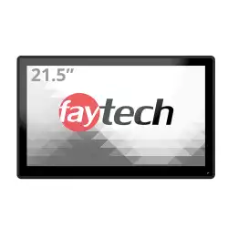 Монитор Faytech 4010077710 FT215TMCAPOB, 21.5", Optically bonded, 10-Finger-Multi Touch Capacitive, 16:9, 1920 x 1080, 250cd/m2, 1000:1, AG, 7H, VGA, HDMI, DP, USB-B, PC-Audio, 12V DC-In, IP 65 front / IP40 back, Speakers, 24/7, VESA, 6 x Clamp support, Black