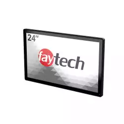 Монитор Faytech 4010077711 FT24TMCAPOB, 24", Optically bonded, 10-Finger-Multi Touch Capacitive, 16:9, 1920 x 1080, 500cd/m2, 3000:1, AG, 7H, VGA, HDMI, DP, USB-B, PC-Audio, 12V DC-In, IP 65 front / IP40 back, Speakers, 24/7, VESA, 7 x Clamp support, Black