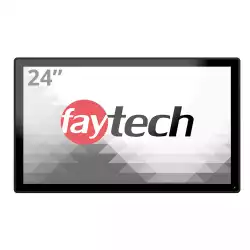 Монитор Faytech 4010077711 FT24TMCAPOB, 24", Optically bonded, 10-Finger-Multi Touch Capacitive, 16:9, 1920 x 1080, 500cd/m2, 3000:1, AG, 7H, VGA, HDMI, DP, USB-B, PC-Audio, 12V DC-In, IP 65 front / IP40 back, Speakers, 24/7, VESA, 7 x Clamp support, Black