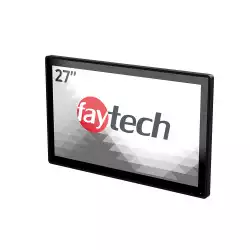 Монитор Faytech 4010077712 FT27TMCAPOB, 27", Optically bonded, 10-Finger-Multi Touch Capacitive, 16:9, 1920 x 1080, 300cd/m2, 3000:1, AG, 7H, VGA, HDMI, DP, USB-B, PC-Audio, 12V DC-In, IP 65 front / IP40 back, Speakers, 24/7, VESA, 10 x Clamp support, Black