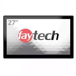 Монитор Faytech 4010077712 FT27TMCAPOB, 27", Optically bonded, 10-Finger-Multi Touch Capacitive, 16:9, 1920 x 1080, 300cd/m2, 3000:1, AG, 7H, VGA, HDMI, DP, USB-B, PC-Audio, 12V DC-In, IP 65 front / IP40 back, Speakers, 24/7, VESA, 10 x Clamp support, Black