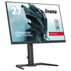 Монитор IIYAMA GB2770HSU-B5, 27", Gaming monitor, Fast IPS IGZO Panel, AntiGlare, 16:1, 1920x1080, 250 cd/m2, 1100:1, 80M:1, 0.8 MPRT, 165Hz, Blue light reducer, Flicker free, FreeSync Premium, HDMI, DisplayPort, 2x USB, HDCP, Speakers, HAS, Tilt, Pivot, VESA 100, Black