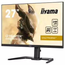 Монитор IIYAMA GB2790QSU-B5, 27", Gaming monitor, Fast IPS LED Panel, AG, 16:9, QHD 2560x1140, 400cd/m2, 1000:1, 80M:1, 1ms, 240Hz, FreeSync Premium, HDR400, Flicker Free, Blue light reducer, HDMI, DisplayPort, 2x USB, Speakers, HAS, Pivot, Tilt, VESA 100, Black